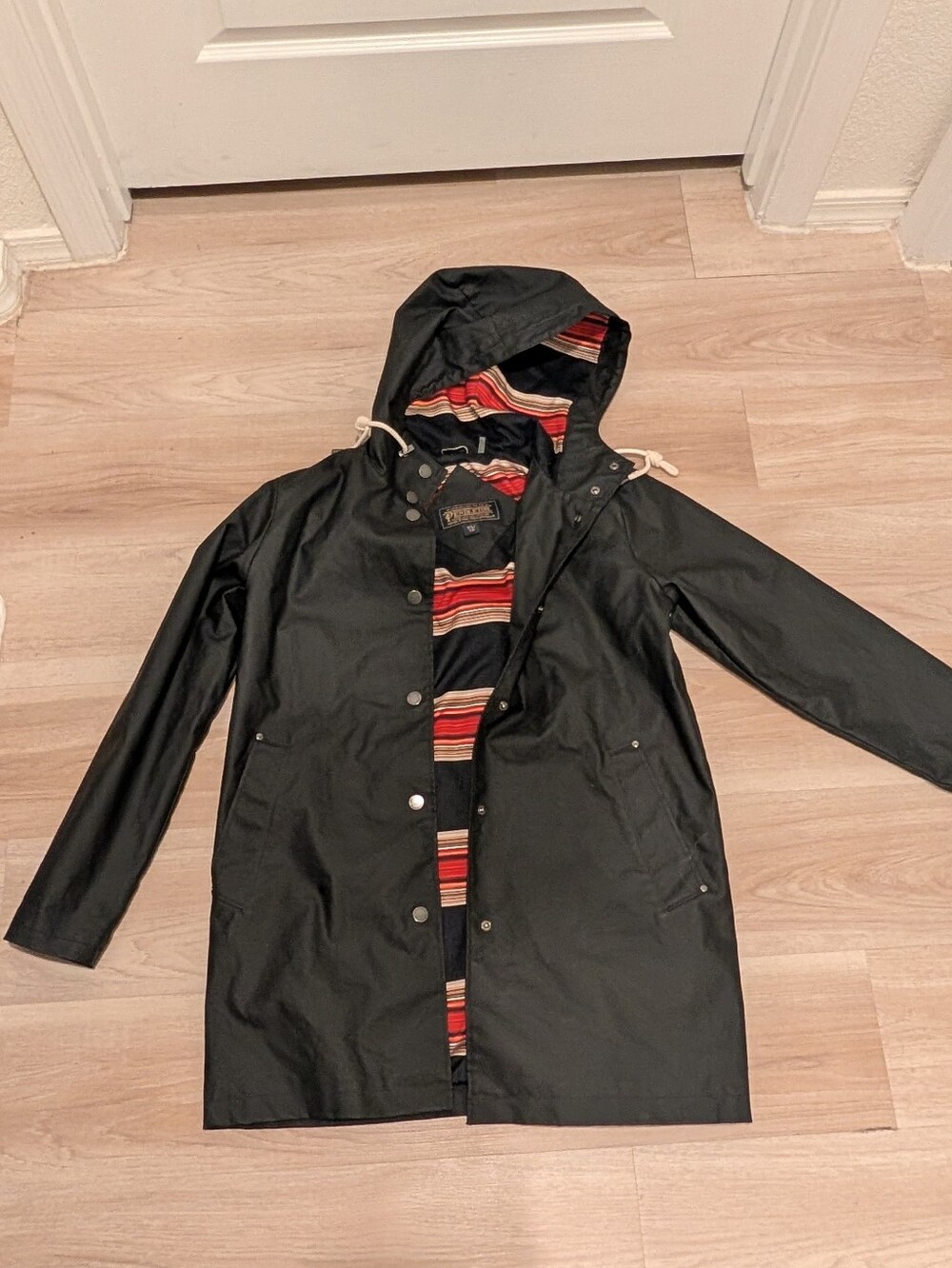 Pendleton Long Black Raincoat